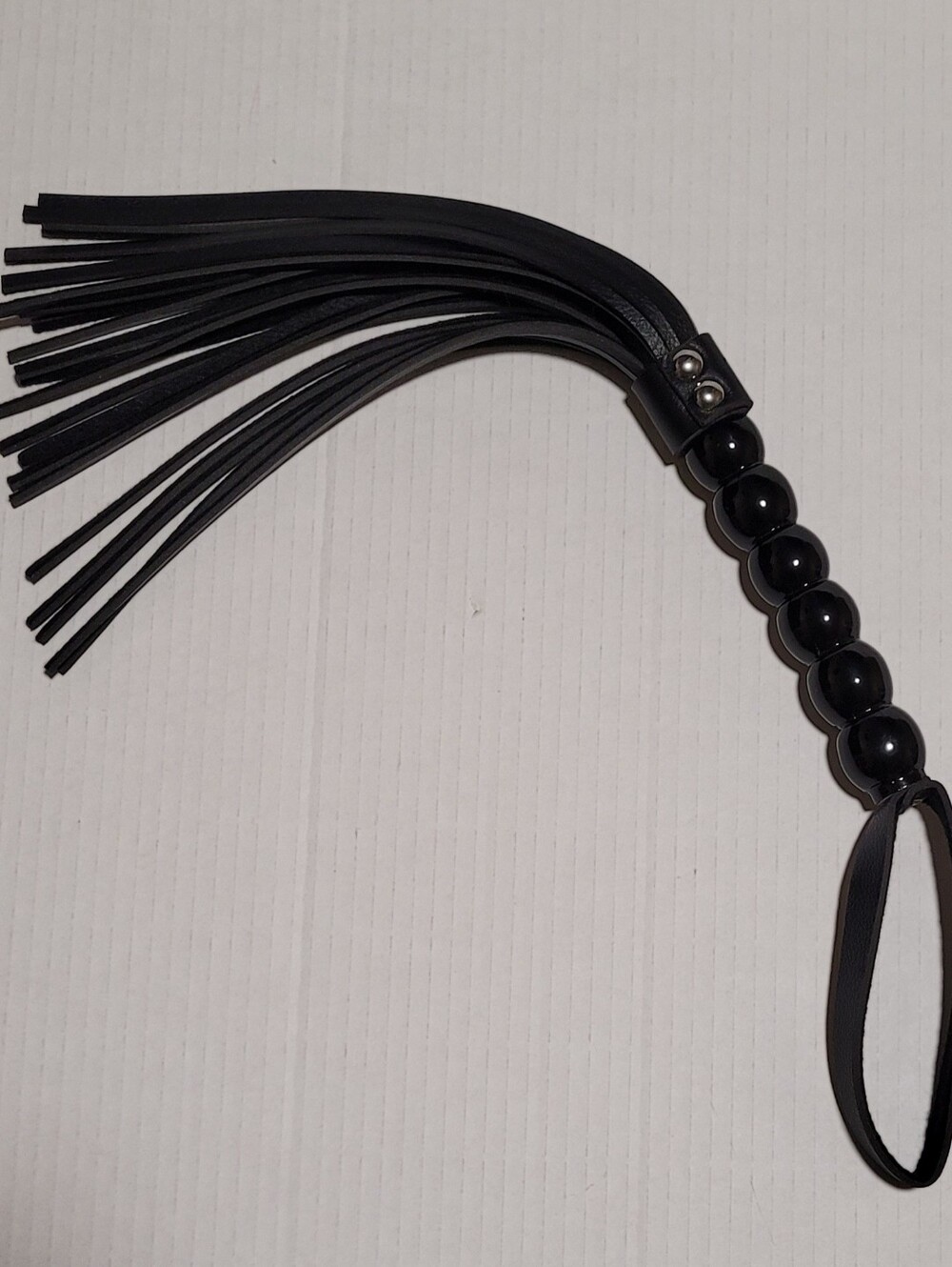 Black Leather Cat O Nine Tails Flogger Whip Adult Toys